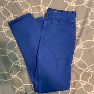 J Crew Royal Blue Matchstick Jeans